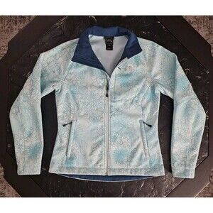 The North Face Apex Bionic Jacket Turquoise Blue Flower Floral Print Womens S